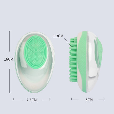 Dog Cat Bath Brush 2-in-1 Pet Spa Massage Comb Soft Silicone Pets