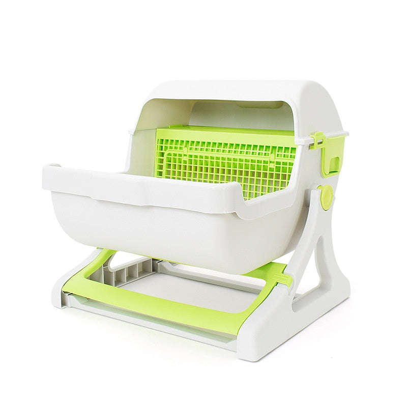 Open Tilting Cat Toilet Extra Large Semi-automatic Litter Box