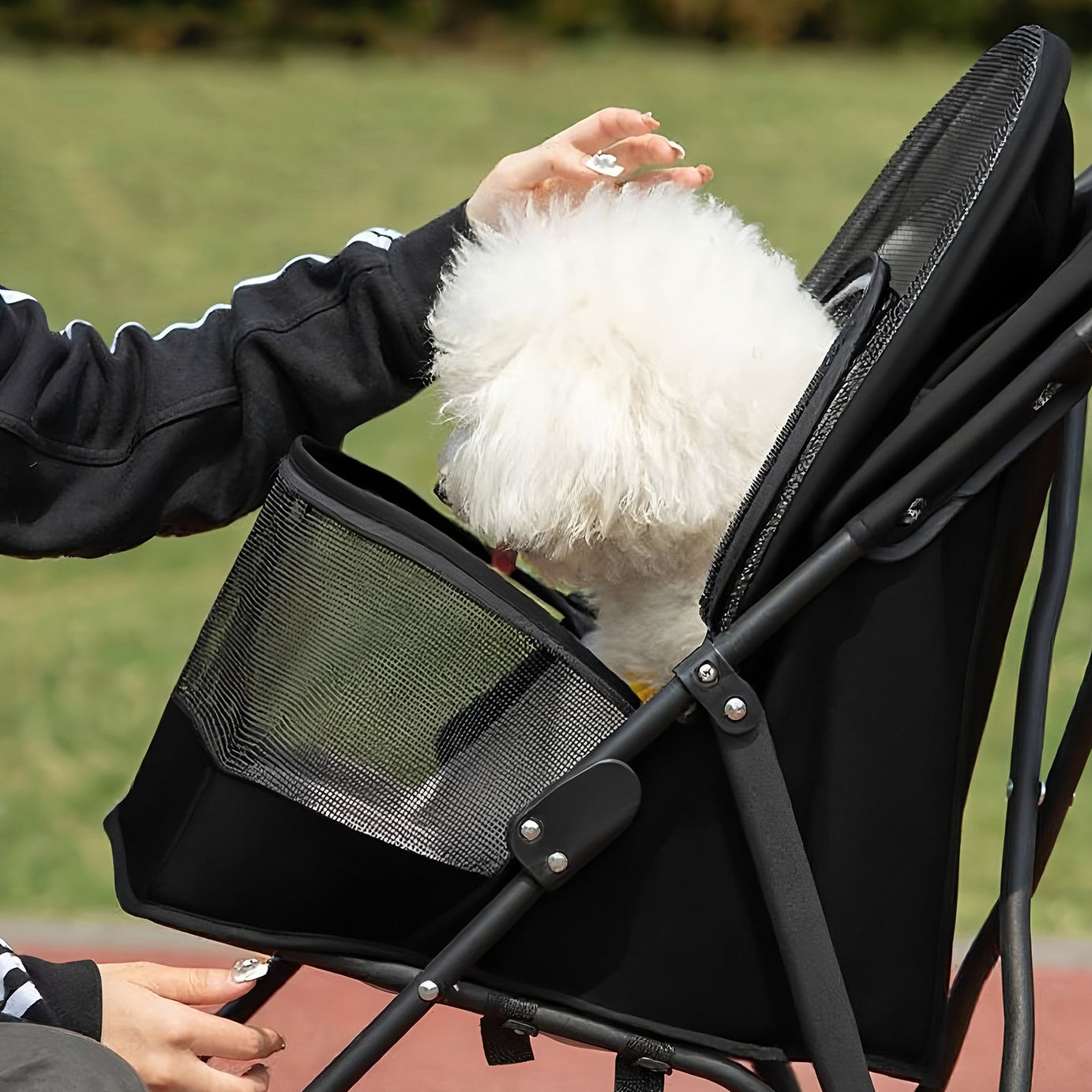 Pet Stroller For Small Dogs Cats With Mesh Ventilation Lightweight