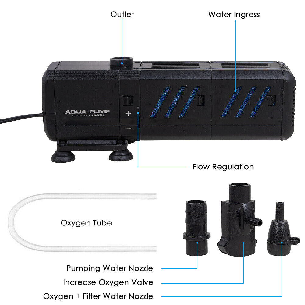 4 In 1 Aquarium Fish Tank Filter Water Pump Internal Purifier