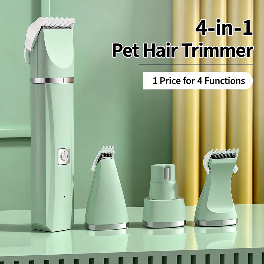 4-in-1 Pet Grooming Kit For Small Dogs Cats Professional Quiet