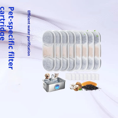Stainless Steel Pet Water Fountain Filter Cartridge Feeder