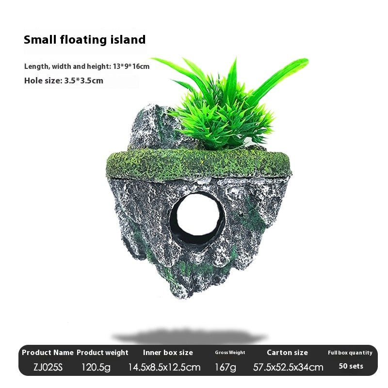 Fish Tank Landscaping Suspended Stone Floating Ornaments