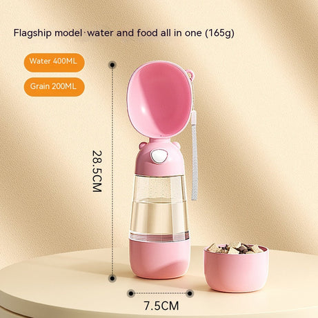 Portable Dog Water Bottle Food And Container For Pet Pets Feeder