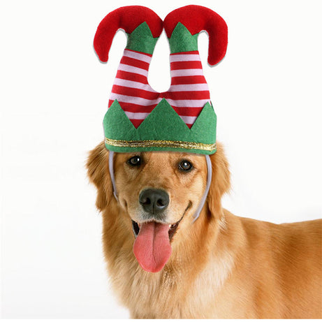 Pet Christmas Funny Striped Clown Hat Dog Ornaments Supplies