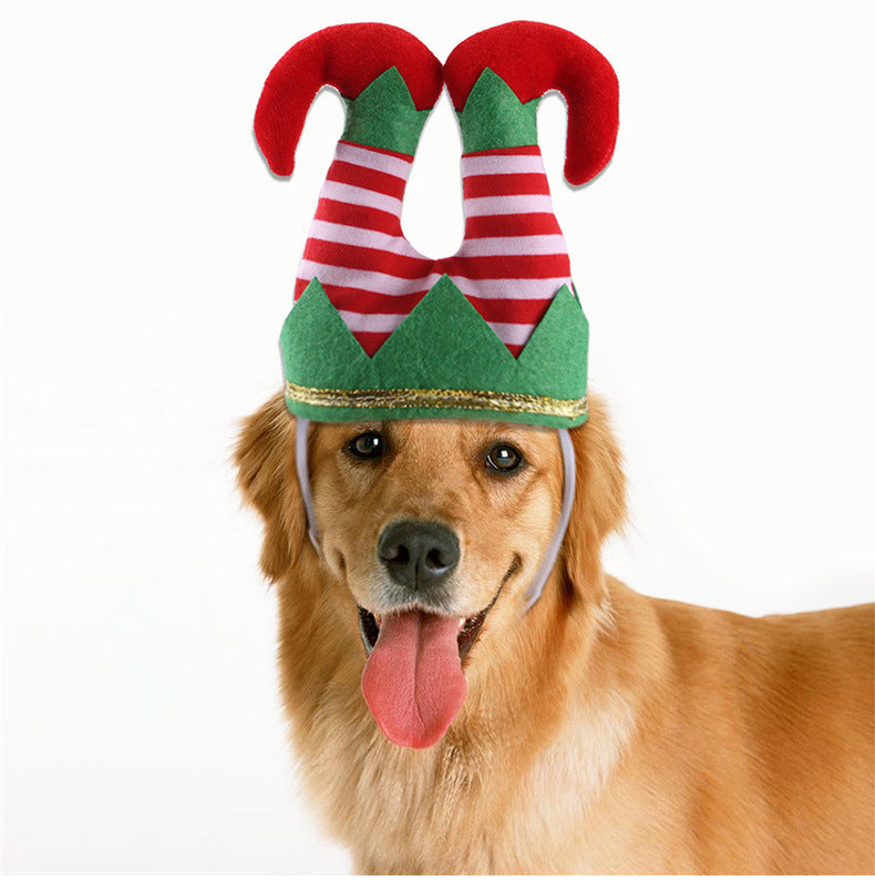 Pet Christmas Funny Striped Clown Hat Dog Ornaments Supplies