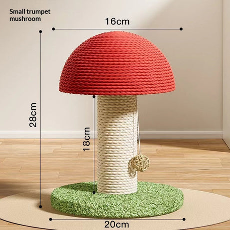 Red Mushroom Cat Scratching Post Toy