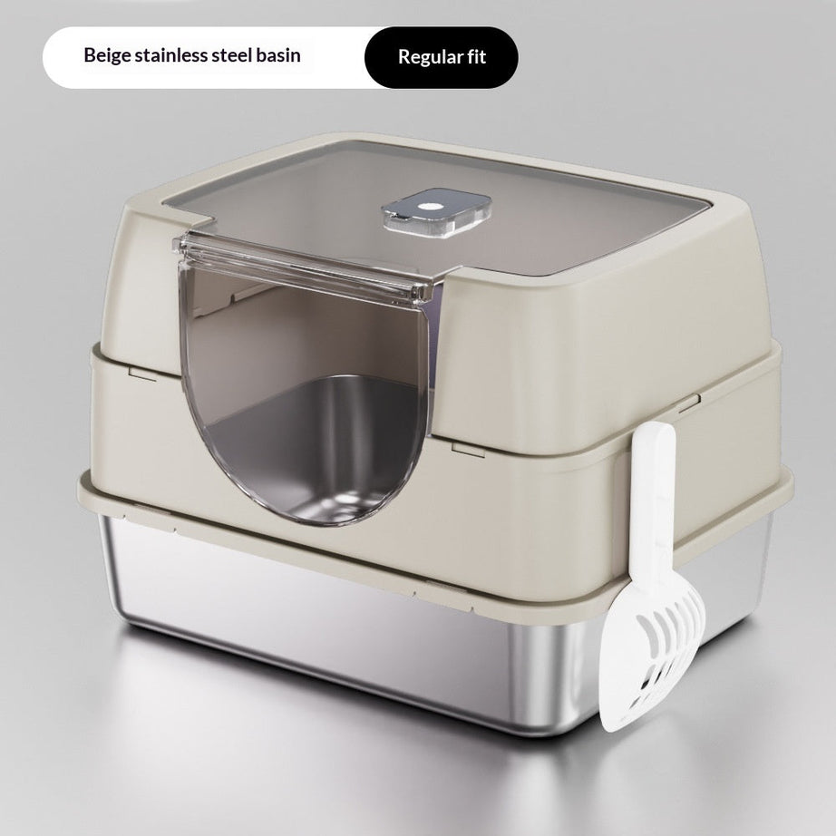 Odor-proof Fully Or Partially Enclosed Cat Litter Box With Splash