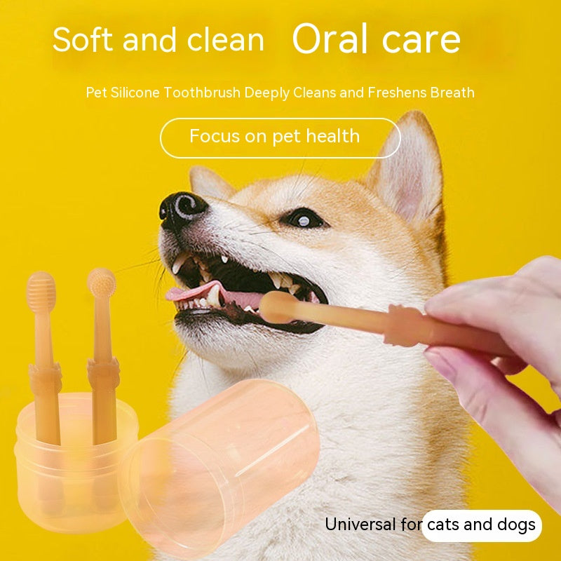 Cat Silicone Toothbrush Dog Set Pet Brushing Teeth Cleaning Supplies