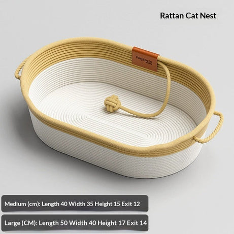 Wicker Cat Bed All-season For Summer Extra-large Scratching Post