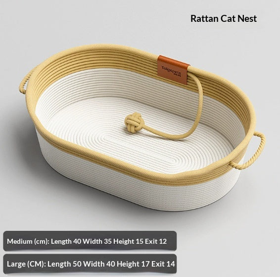Wicker Cat Bed All-season For Summer Extra-large Scratching Post
