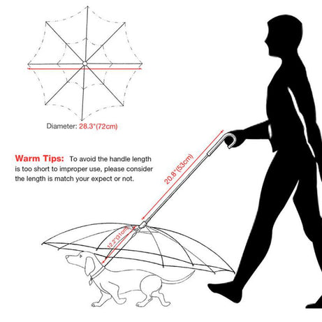 Dog's Transparent Umbrella With Traction Chain Removable Pet