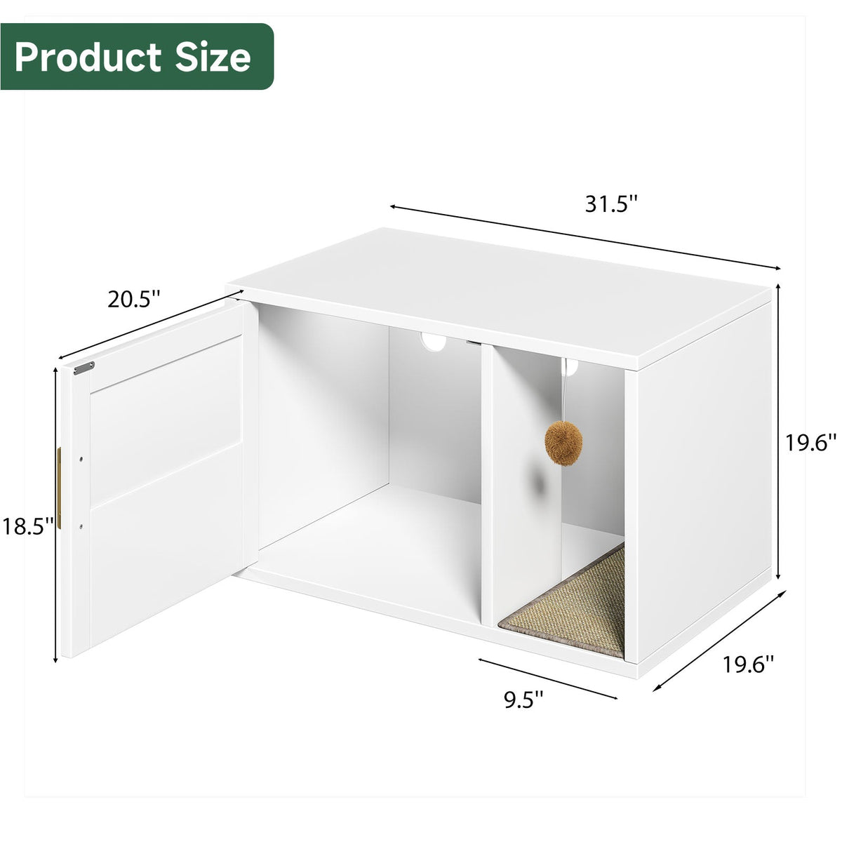Cat Litter Box Cabinet Multifunctional White Modern House Washroom