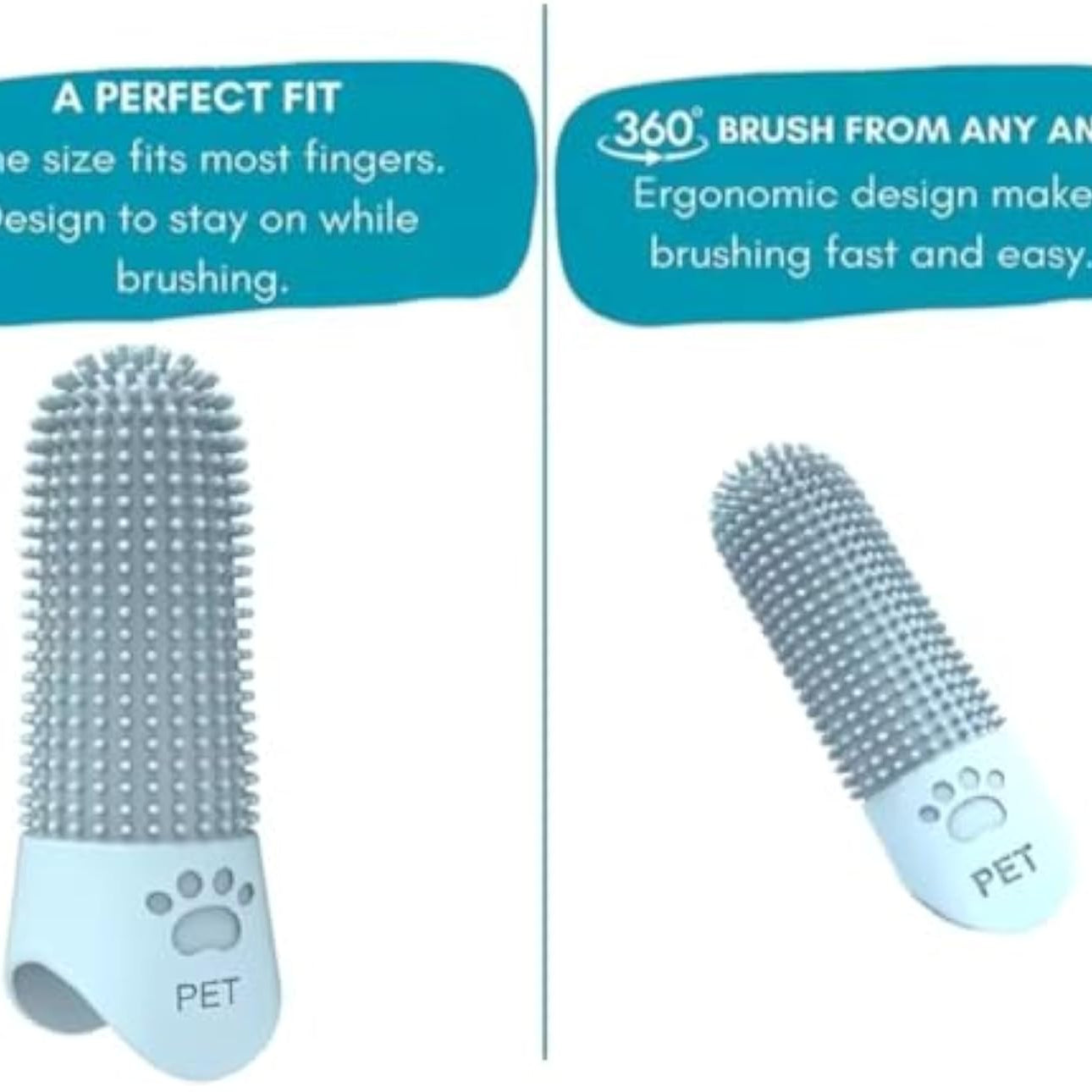 360 Angle Pet Finger Toothbrush For Small Medium And Large Dogs