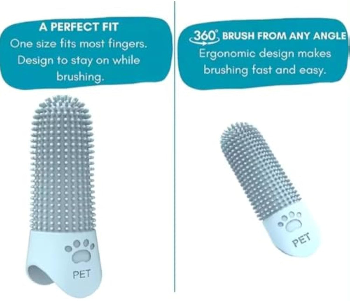 360 Angle Pet Finger Toothbrush For Small Medium And Large Dogs