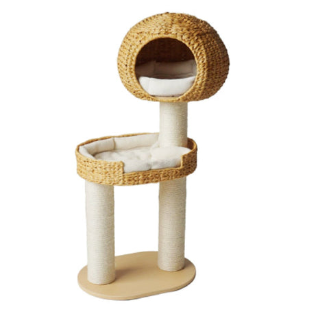 Green Song Woven Cat Climbing Frame With Thick Posts Tree Bed