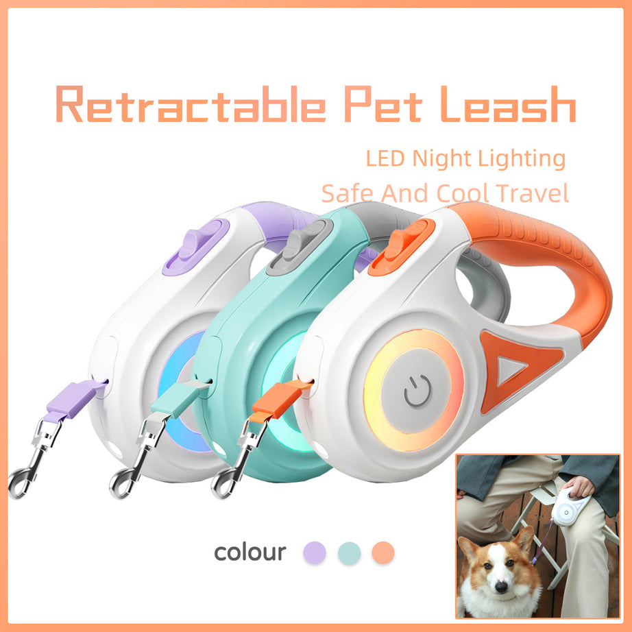 Dog Leash Retractable And Collar Spotlight Automatic Pet Cat