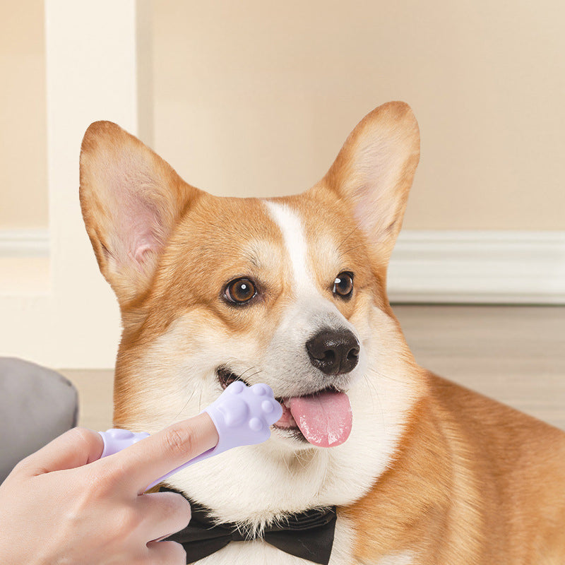 Silicone Toothbrush For Pets Food Grade Oral Cleaning Tool Finger