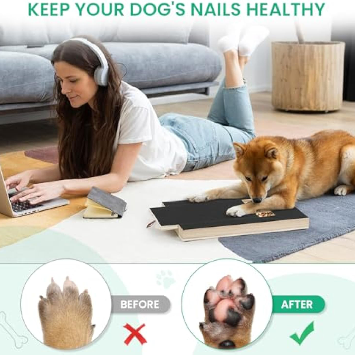 Dog Nail Scratch Board File Grinder Pad For Nails With Treat Box