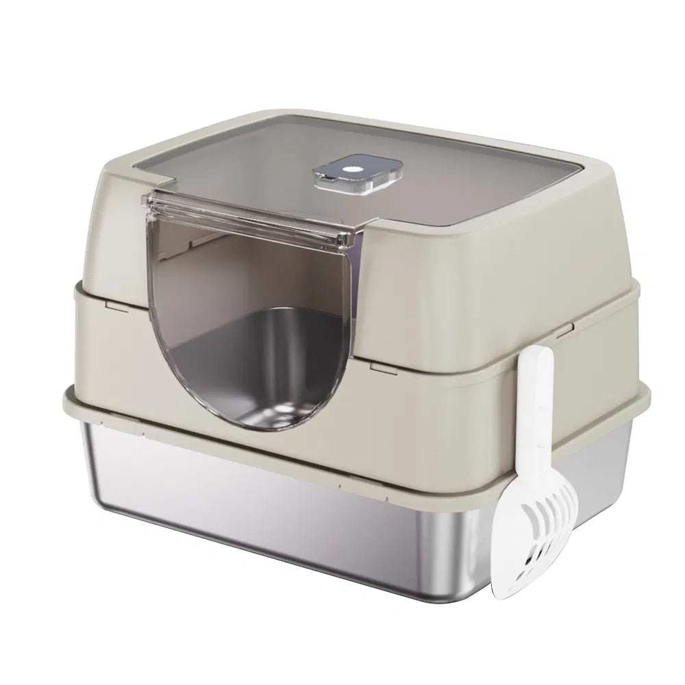 Fully Enclosed Stainless Steel Cat Litter Box White 2025 Top Pick
