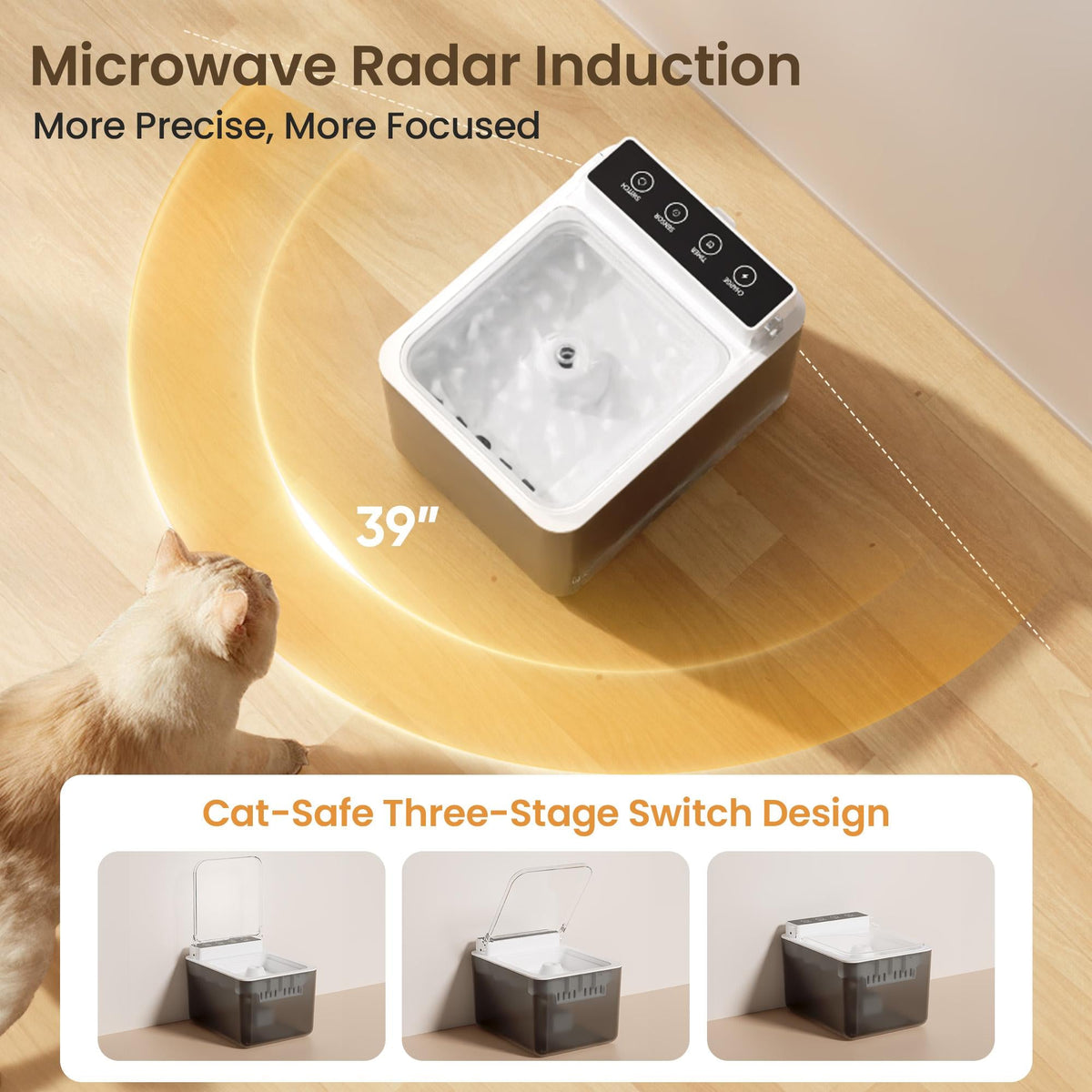 Wired Automatic Pet Fountain Dog Water Dispenser Sensing Function