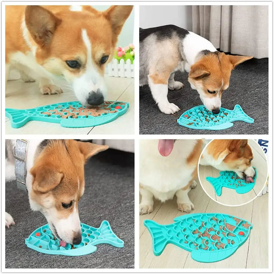 Silicone Lick Mat For Pet Dogs Slow Food Plate Rice Bowl For Small