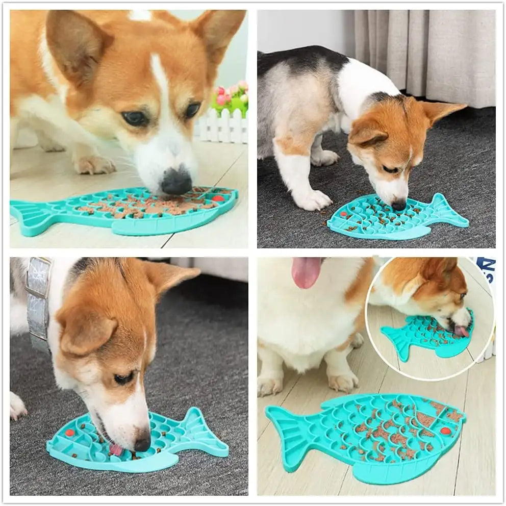 Silicone Lick Mat For Pet Dogs Slow Food Plate Rice Bowl For Small