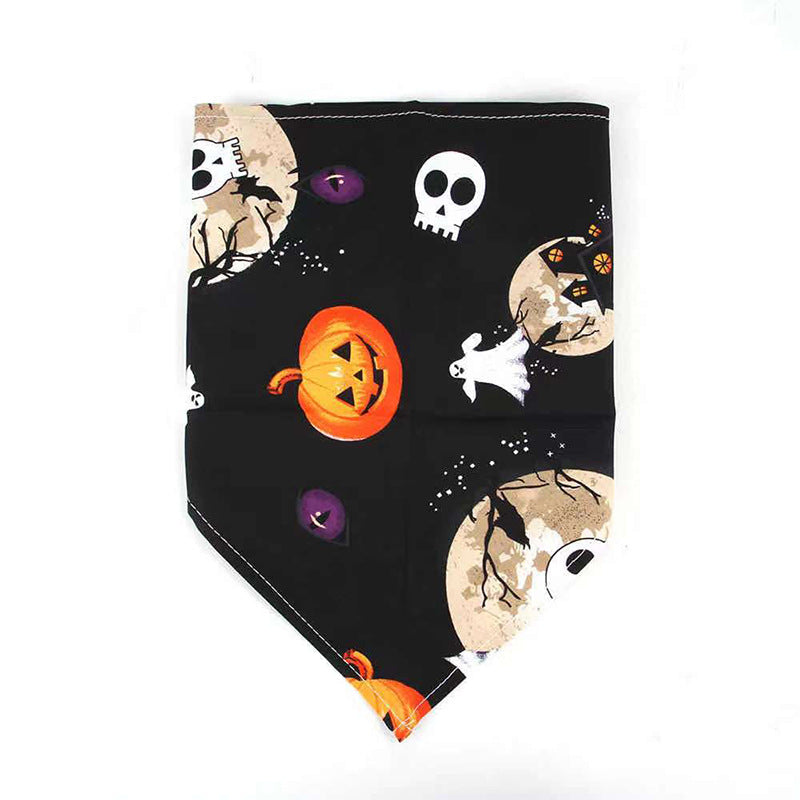 Pet Halloween Dog Saliva Scarf Bib Decoration Collar Cat Skull