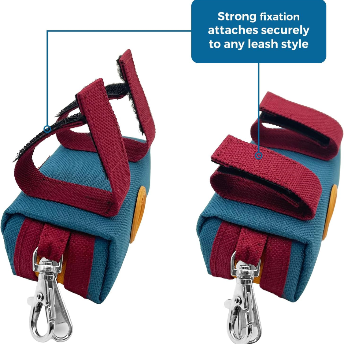 Dog Poop Bag Holder For Leash Zippered Canvas Dispenser Pouch