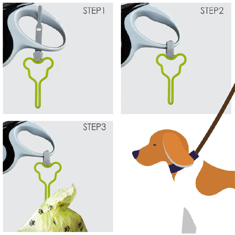 Pet Poop Bag Holder Hands-free Fixed Clip Dog Walking Cleaning