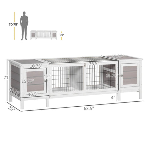 Rabbit Hutch Bunny Cage Guinea Pig House With Pull-out Tray
