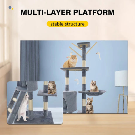 Multi-storey Cat Tree Tower With Scratching Post Climbing Plush