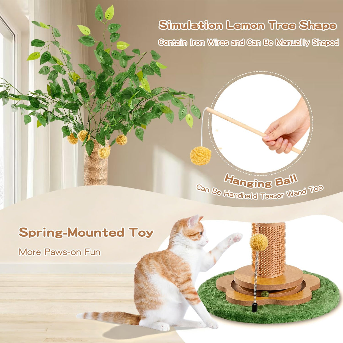 Cat Scratching Post Tall Scratcher Tree For Indoor Cats Adults
