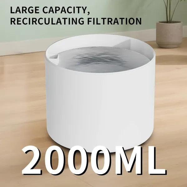 2500ml USB Round Pet Water Fountain Automatic Cat Dispenser