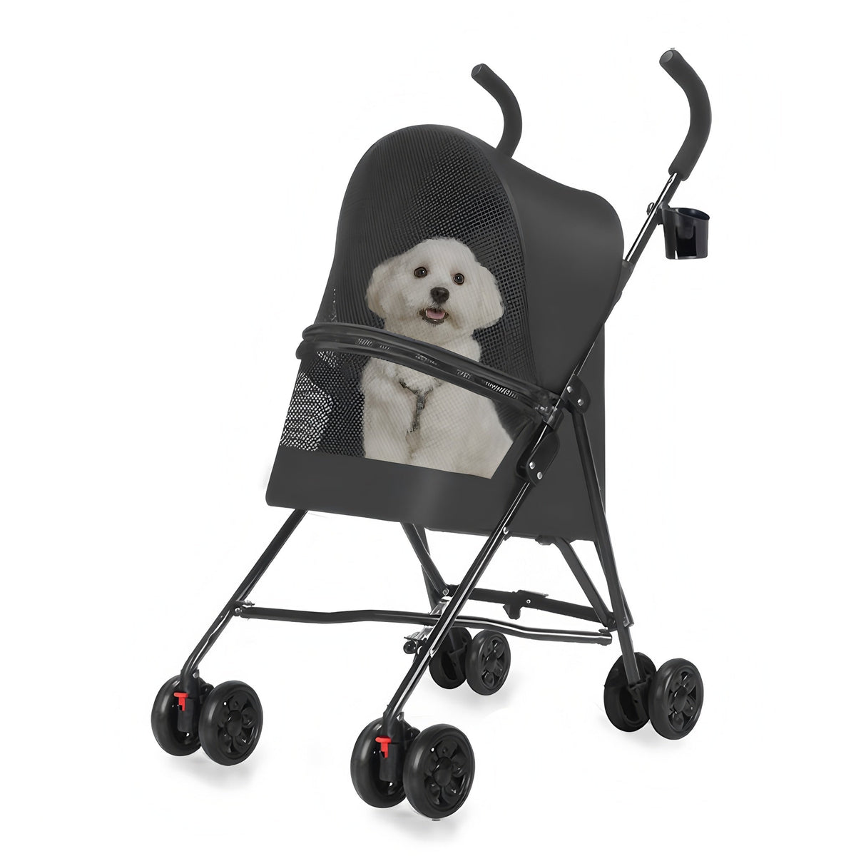Pet Stroller For Small Dogs Cats With Mesh Ventilation Lightweight
