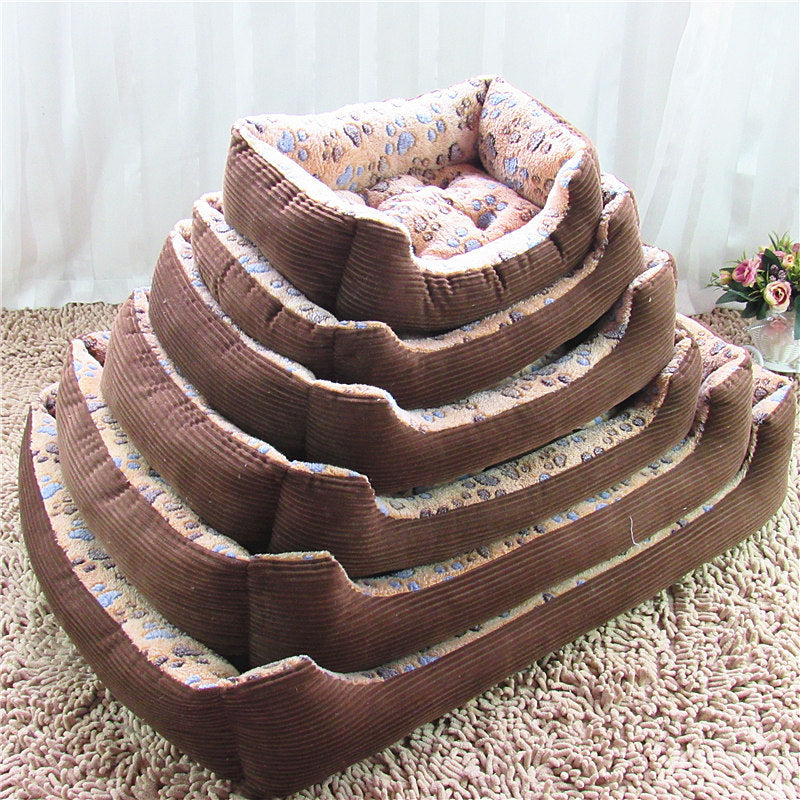 Pet Dog Beds Mats Soft Plush Warm Sofa Kennel Sleep Basket