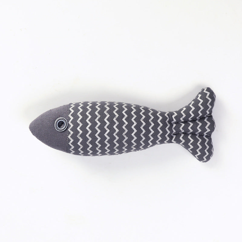 Cat Toy Funny Linen Fish Pillow Self-hey