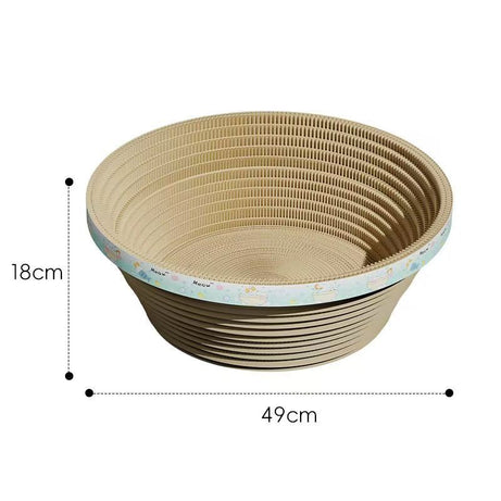 Oval-shaped Cat Scratching Post With A Deep Corrugated Paper Basin