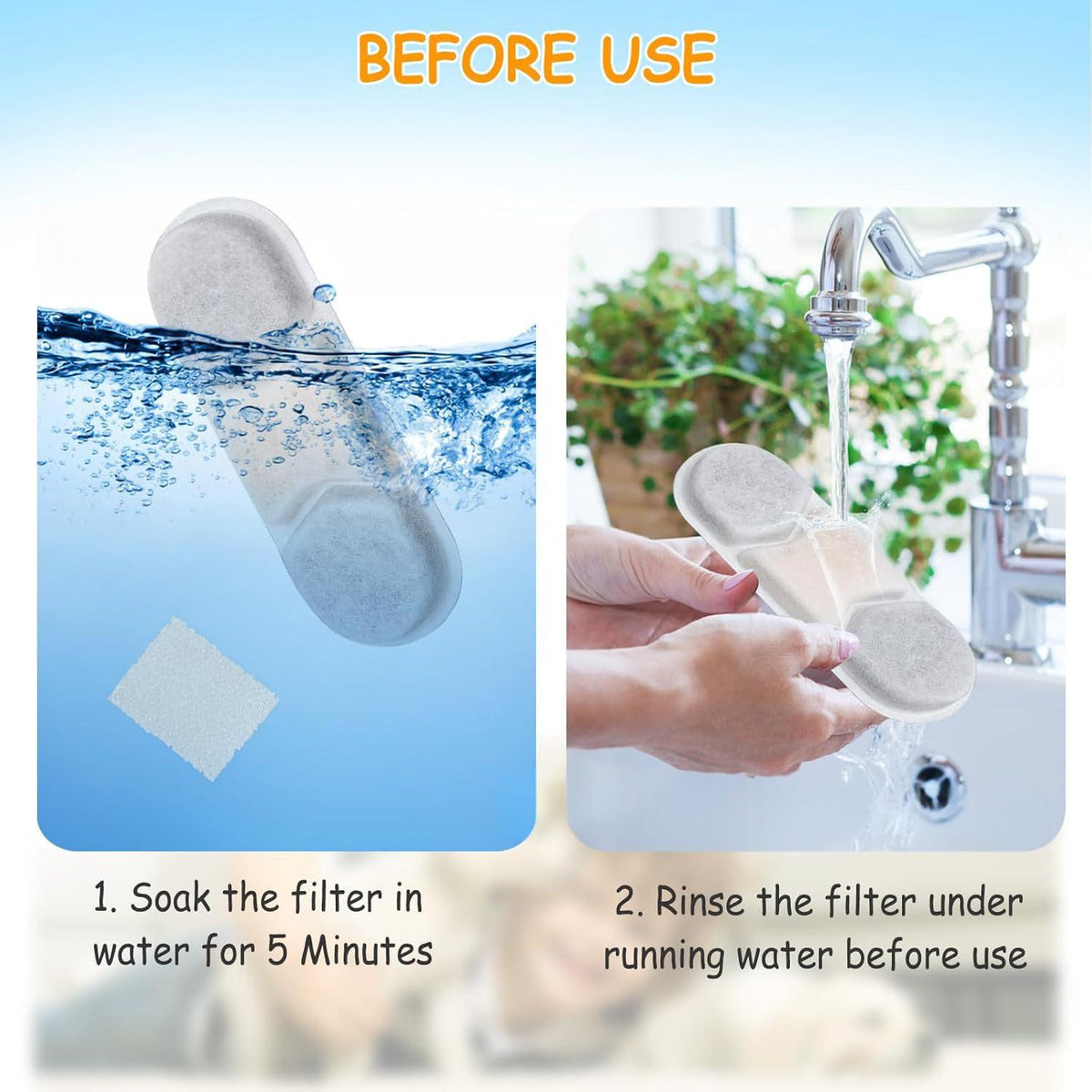 Stainless Steel Pet Water Fountain Filter Cartridge Feeder