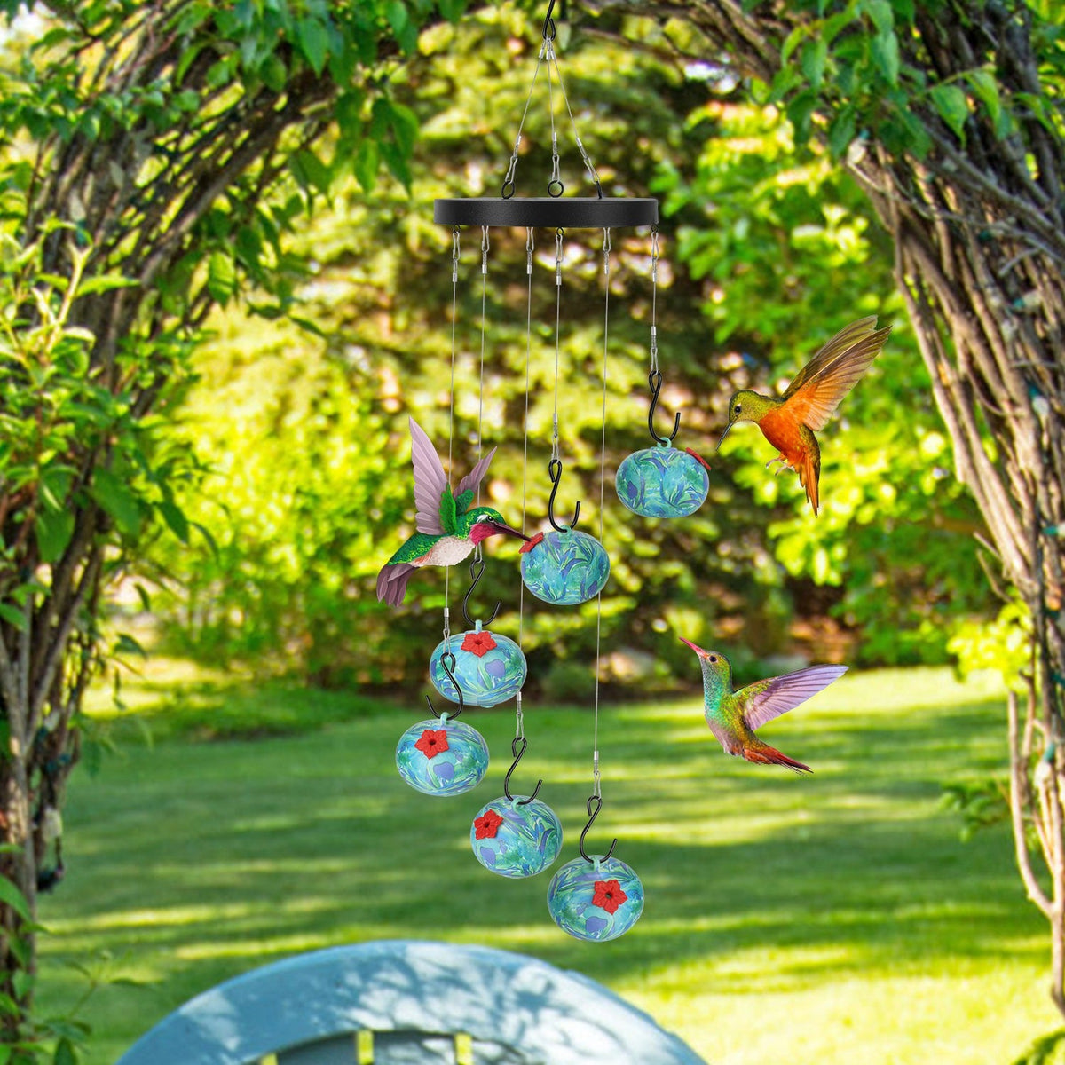 1pc Wind Chimes Humming Bird Feeder Ant And Bee Proof Outdoor