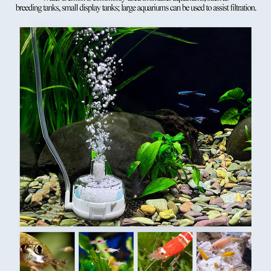 Mini Aquarium Sponge Filter Small Fish Tank Submersible Built-in