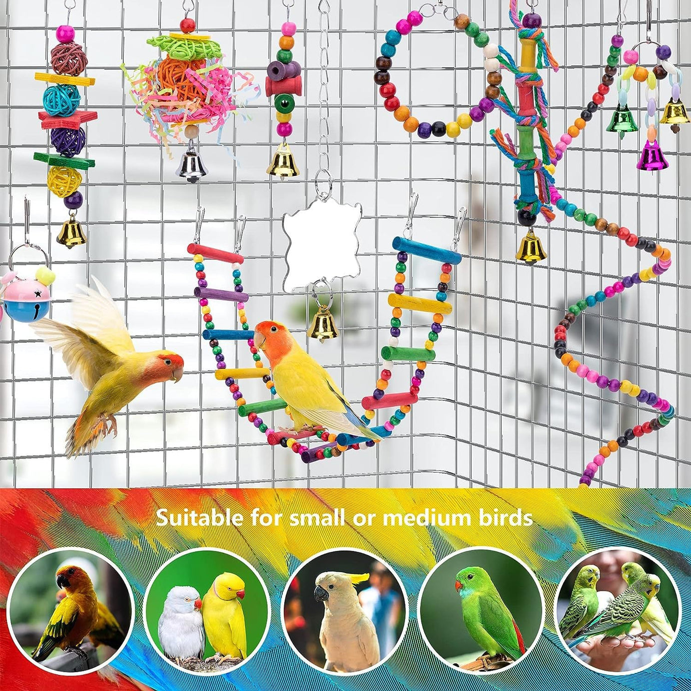 Parrot Toy Birdcage Swing Perch Rod
