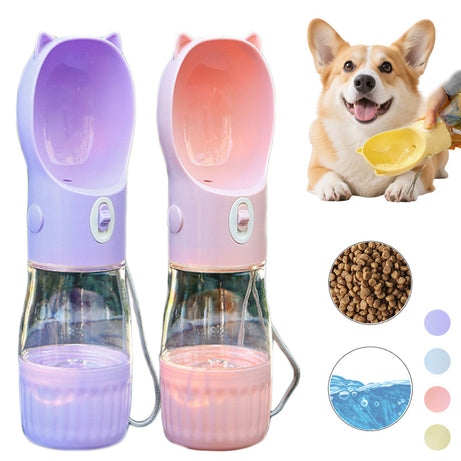 2-in-1 Portable Dog Water Bottle For Small Big Dogs Cat Outdoor
