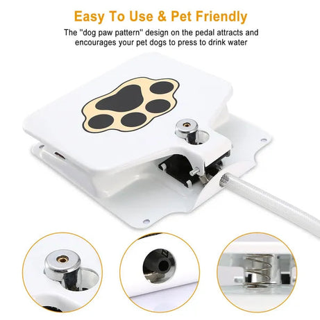 Dog Water Fountain Outdoor Pet Dispenser Step-on Activated Sprinkler