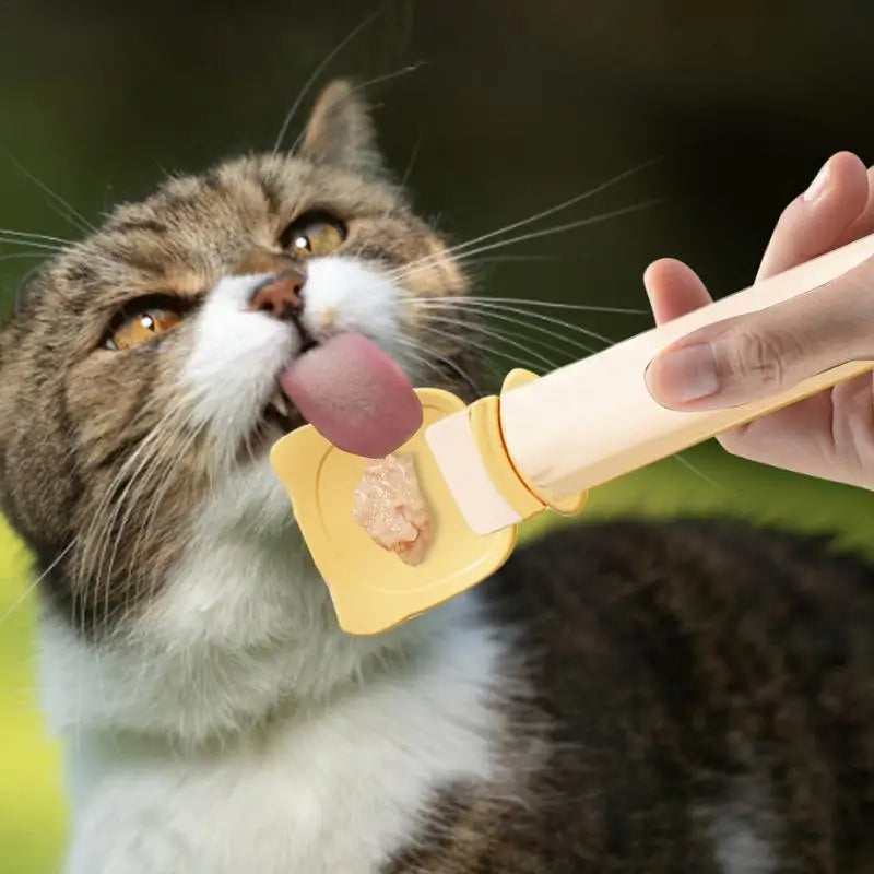 Cat Strip Feeder Happy Spoon Wet Food Portable Feeding Reuseable