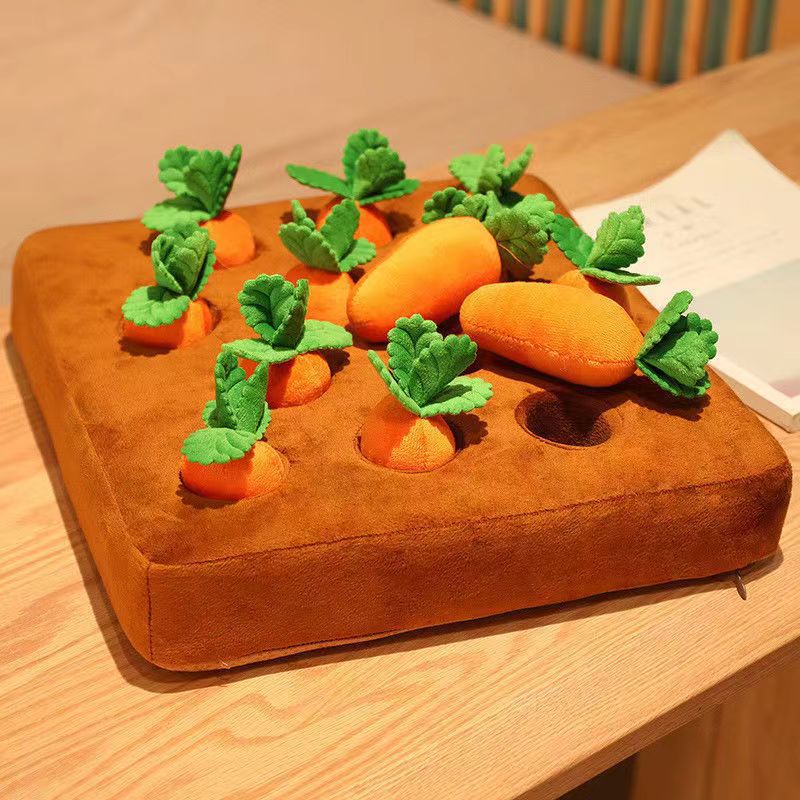 Pet Dog Toys Carrot Plush Toy Vegetable Chew For Dogs Snuffle Mat