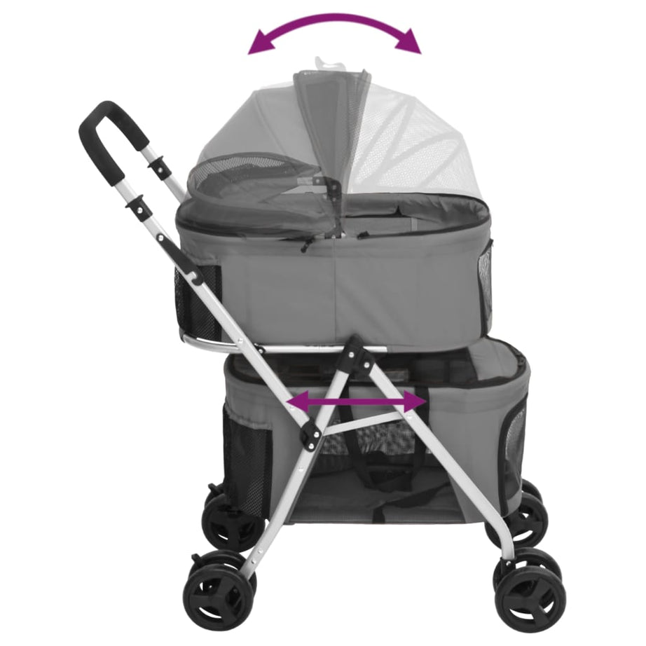 Foldable Dog Stroller For 2 Dogs 83x Oxford Fabric