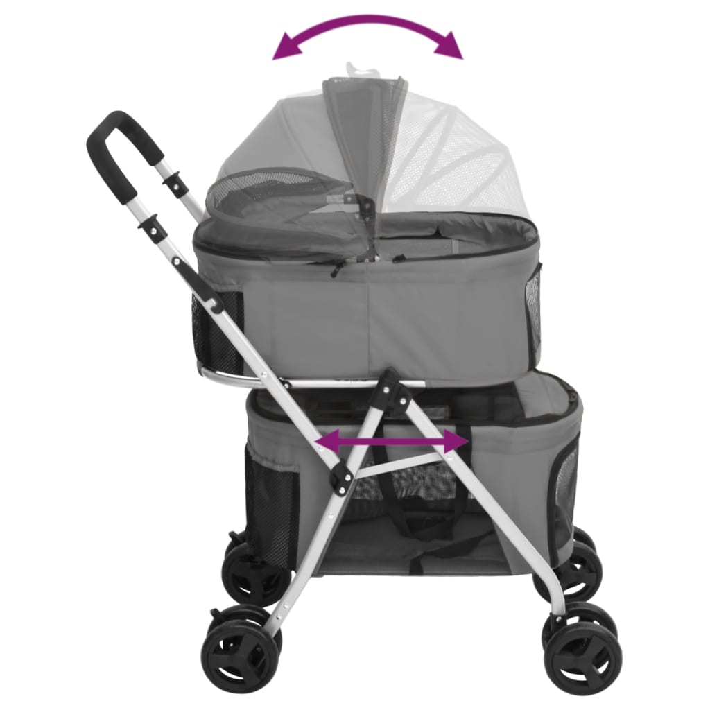 Foldable Dog Stroller For 2 Dogs 83x Oxford Fabric