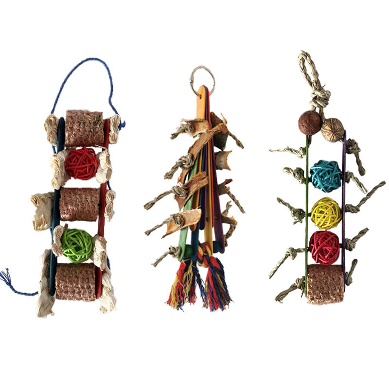 Creative Parrot Corn Cob Bite String Wooden Toy