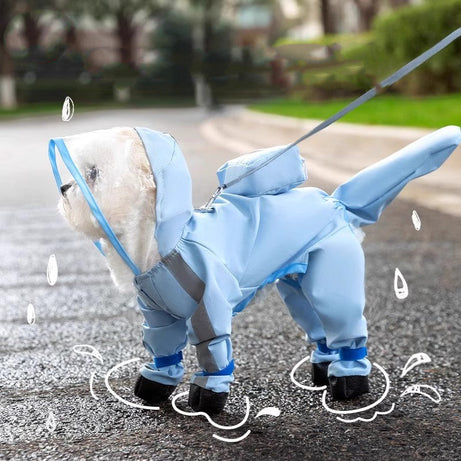 Chest And Back Integrated Pet Dog Four-leg Raincoat